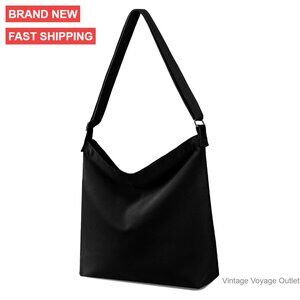 Large Canvas Crossbody Tote Shoulder Bag Recycled Material Machine Washable